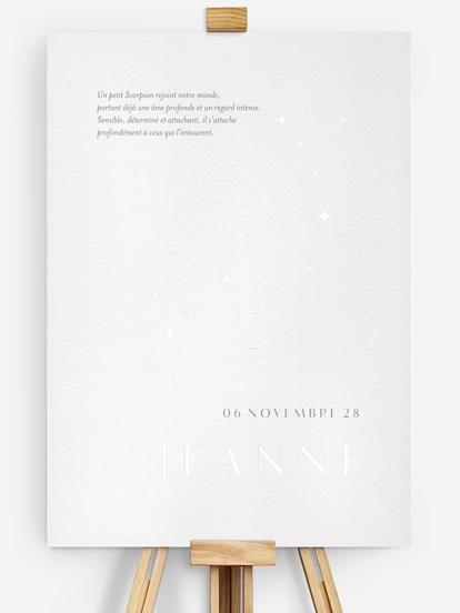 Affiche naissance Constellation du Scorpion