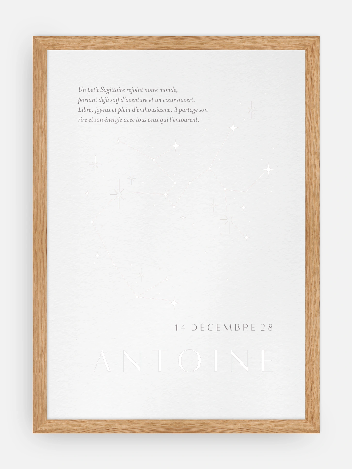 Affiche naissance Constellation du Sagittaire