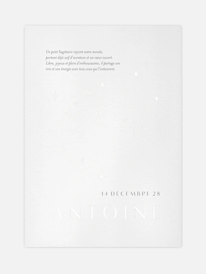Affiche naissance Constellation du Sagittaire