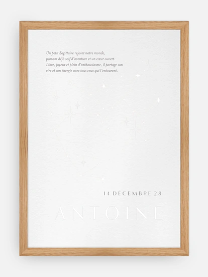Affiche naissance Constellation du Sagittaire