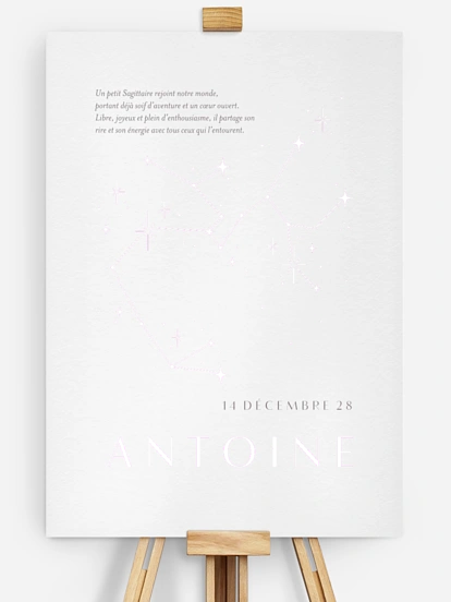 Affiche naissance Constellation du Sagittaire