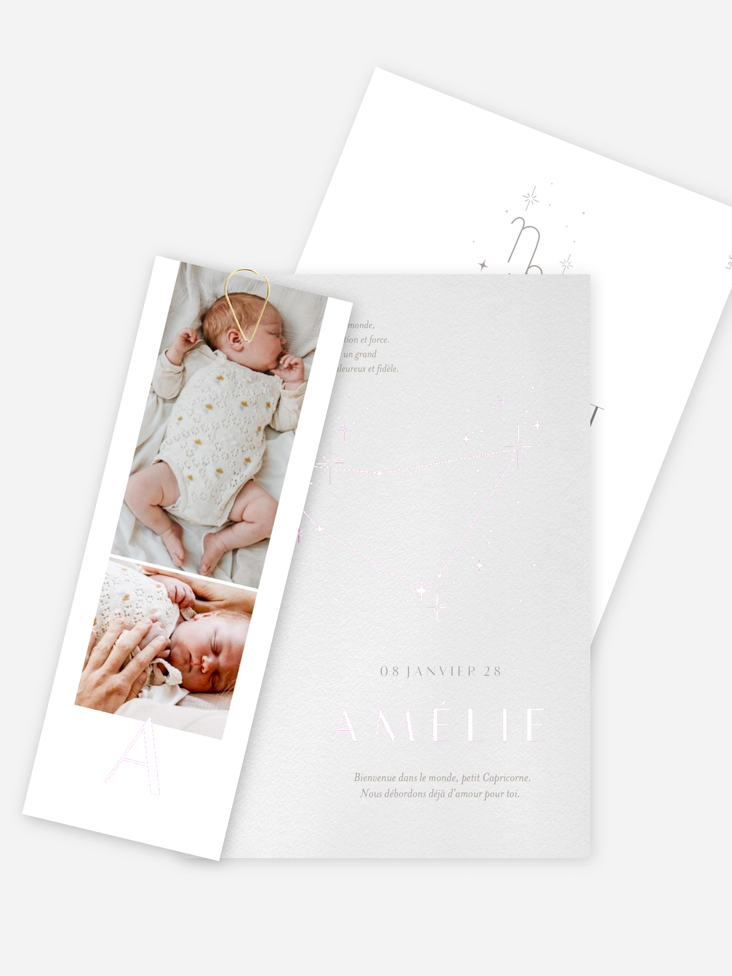 Faire-part naissance Constellation du Capricorne