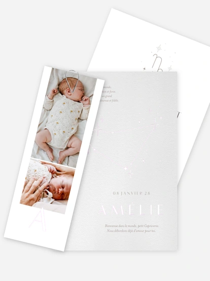 Faire-part naissance Constellation du Capricorne 