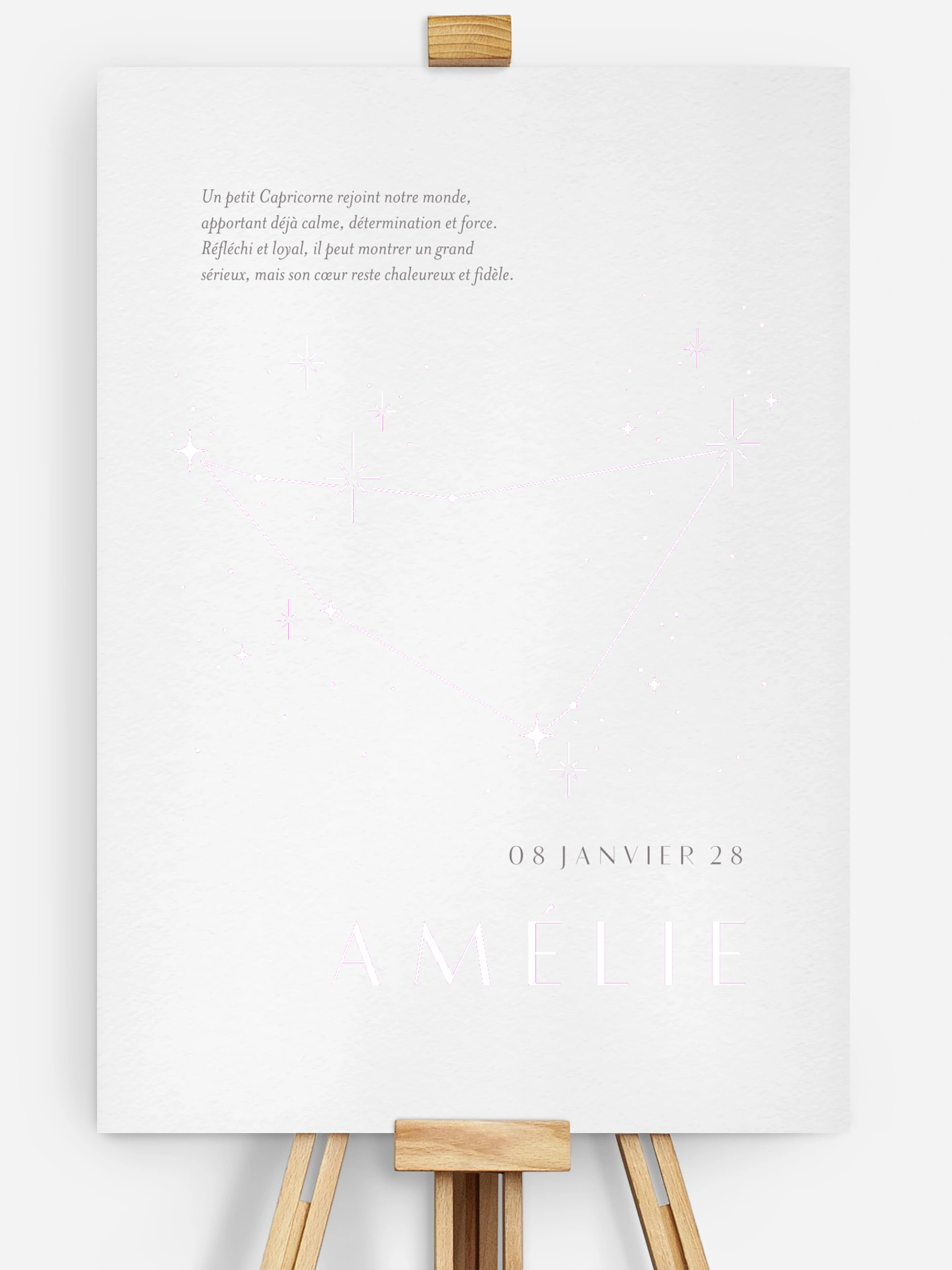 Affiche naissance Constellation du Capricorne