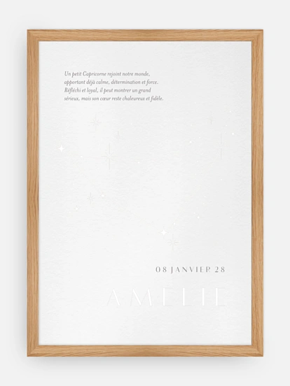 Affiche naissance Constellation du Capricorne