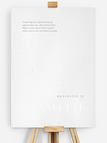 Affiche naissance Constellation du Capricorne