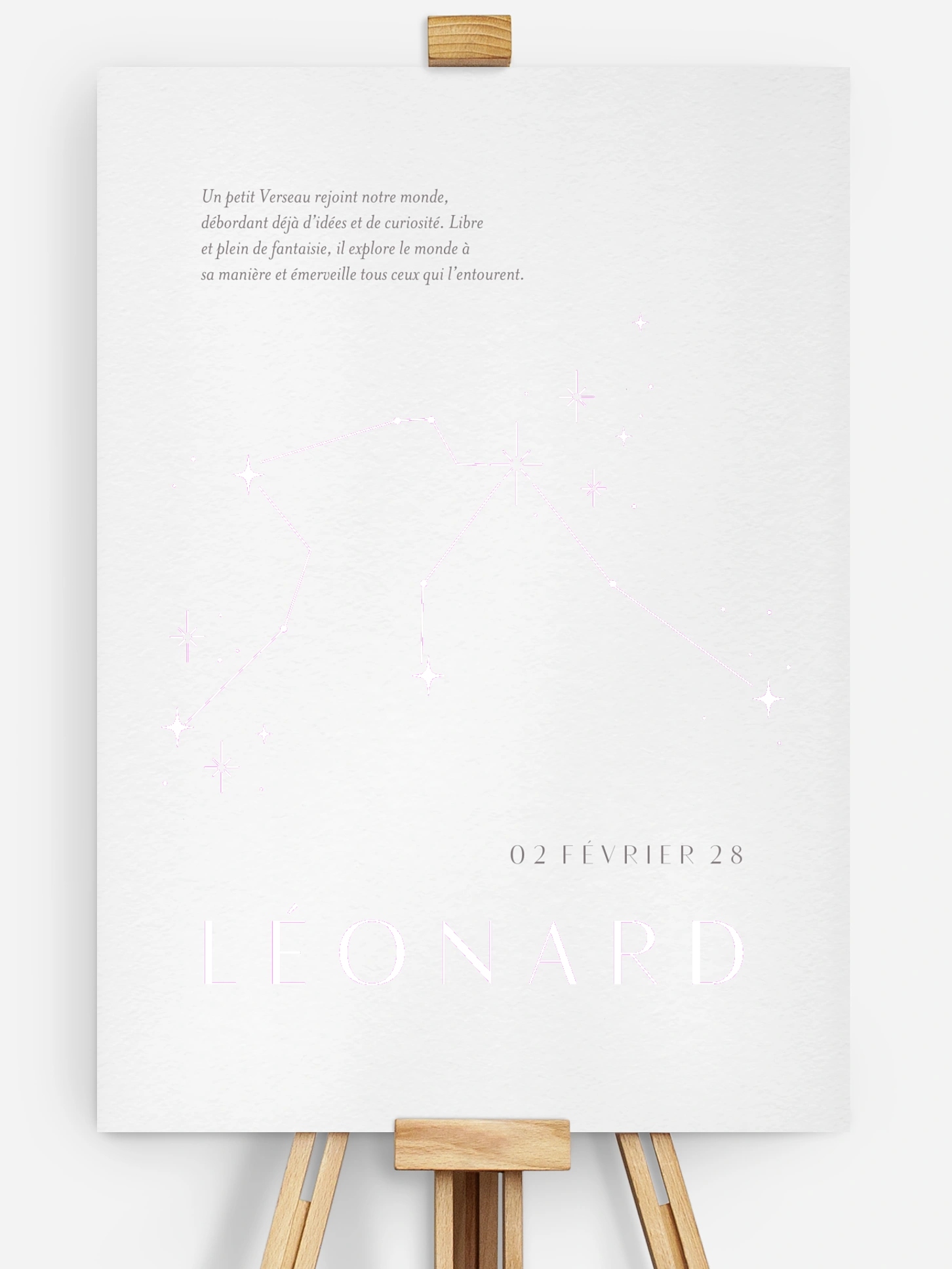 Affiche naissance Constellation du Verseau