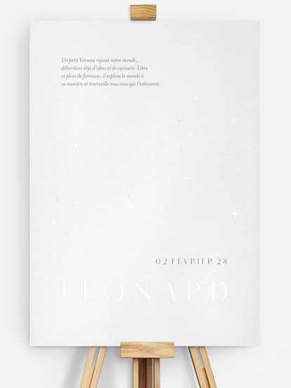 Affiche naissance Constellation du Verseau