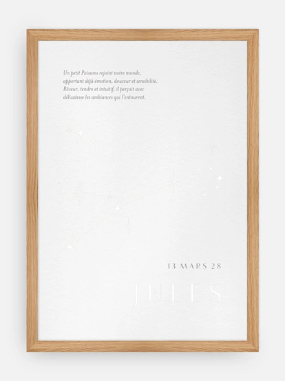 Affiche naissance Constellation des Poissons