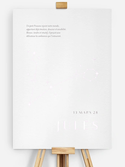 Affiche naissance Constellation des Poissons