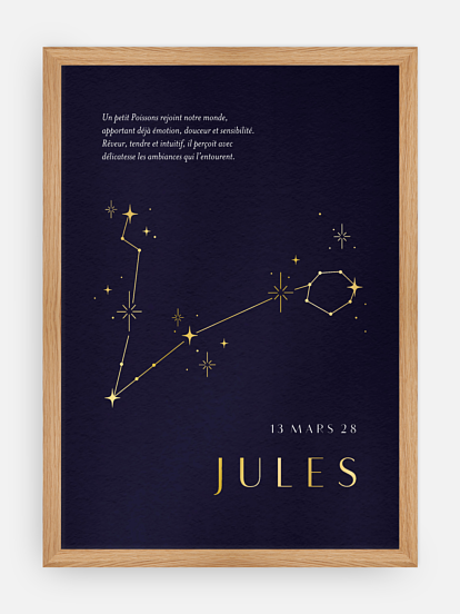 Affiche naissance Constellation des Poissons
