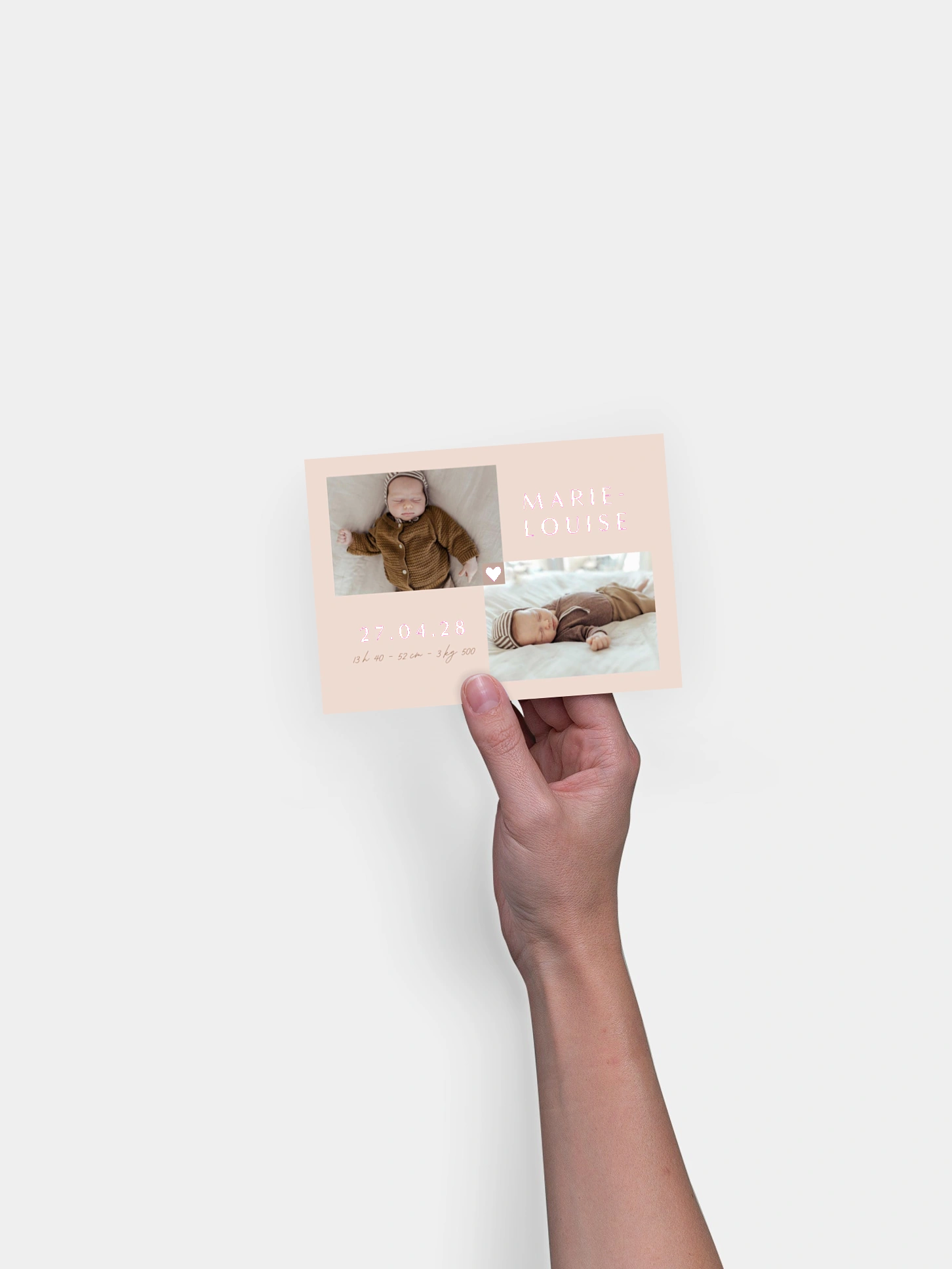 Faire-part naissance Cœur en Or