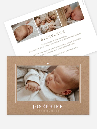 Faire-part naissance Un cœur plein d'amour