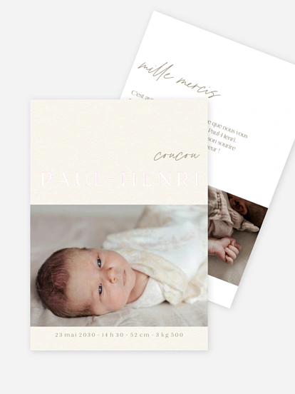 Faire-part naissance Premier coucou