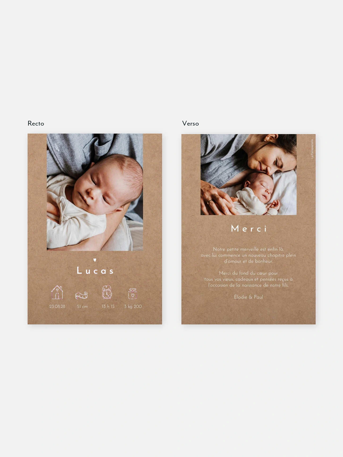 Faire-part naissance Bonjour petite merveille