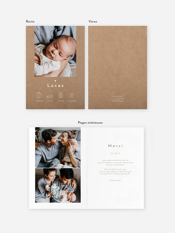 Faire-part naissance Bonjour petite merveille