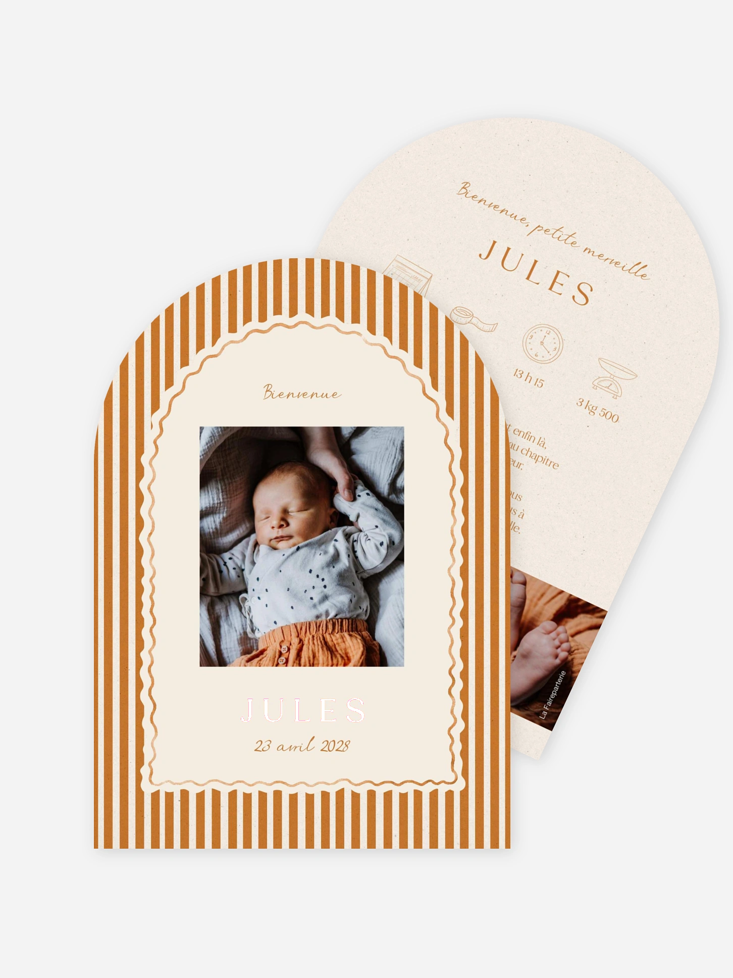 Faire-part naissance Jeu de rayures