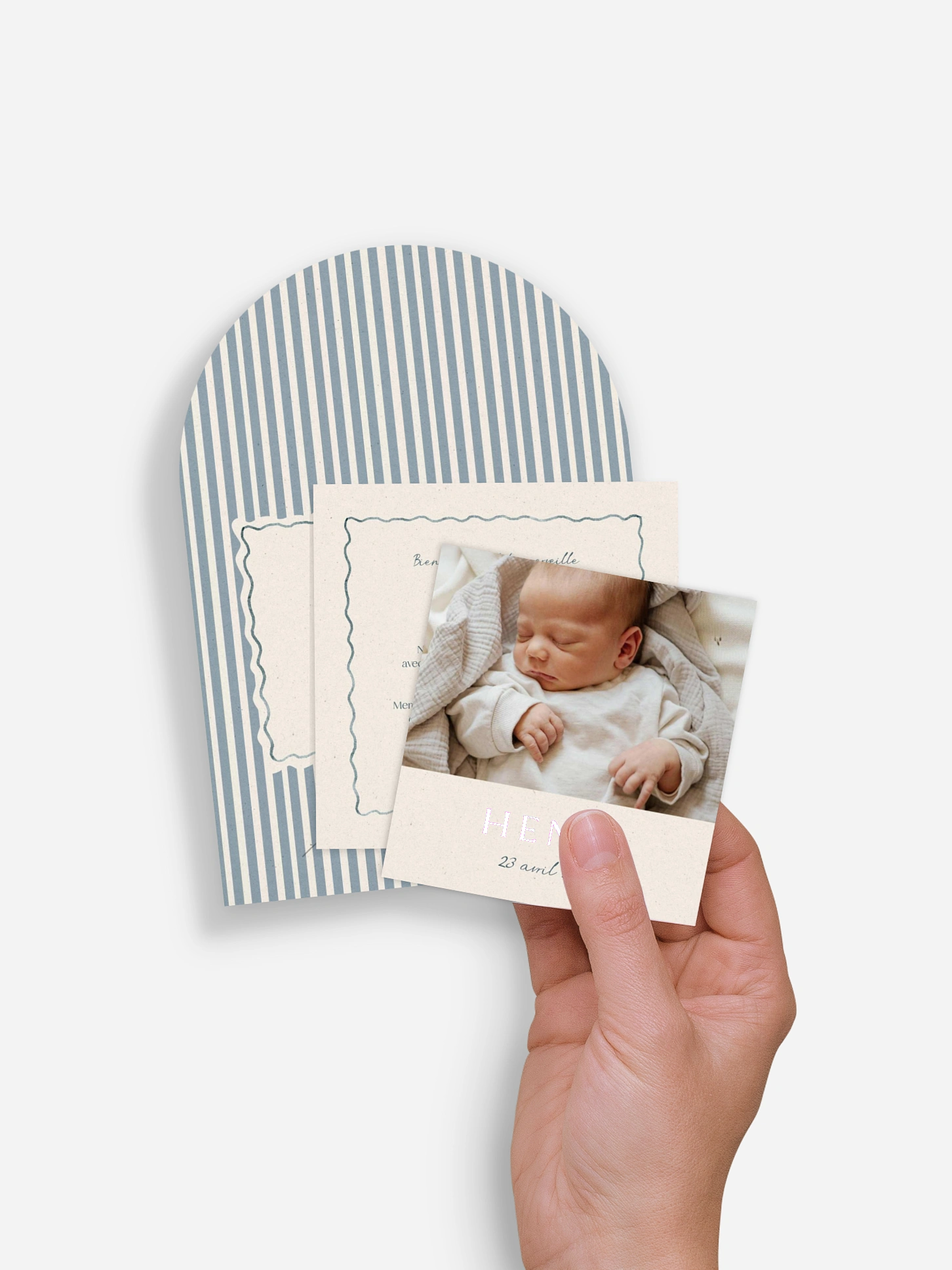 Faire-part naissance Jeu de rayures