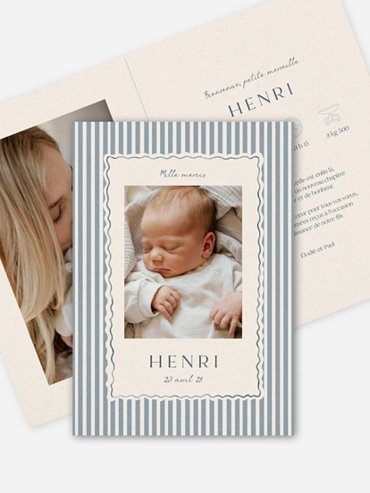 Faire-part naissance Jeu de rayures