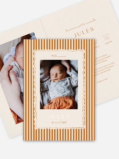 Faire-part naissance Jeu de rayures