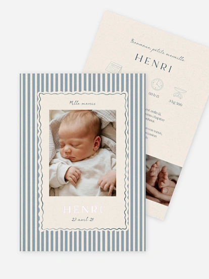 Faire-part naissance Jeu de rayures