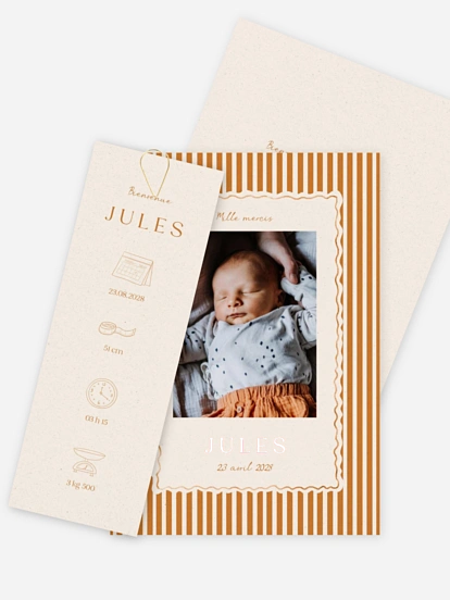 Faire-part naissance Jeu de rayures