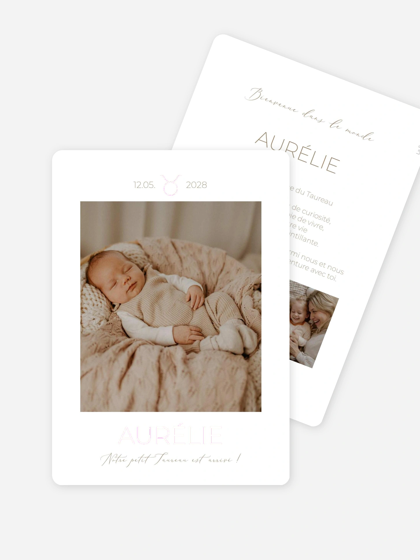 Faire-part naissance Petit Taureau en devenir