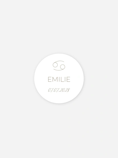 Stickers naissance Petit Cancer en devenir