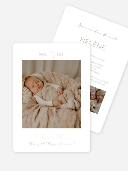 Faire-part naissance Petite Vierge en devenir