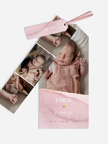 Faire-part naissance Tracé en aquarelle