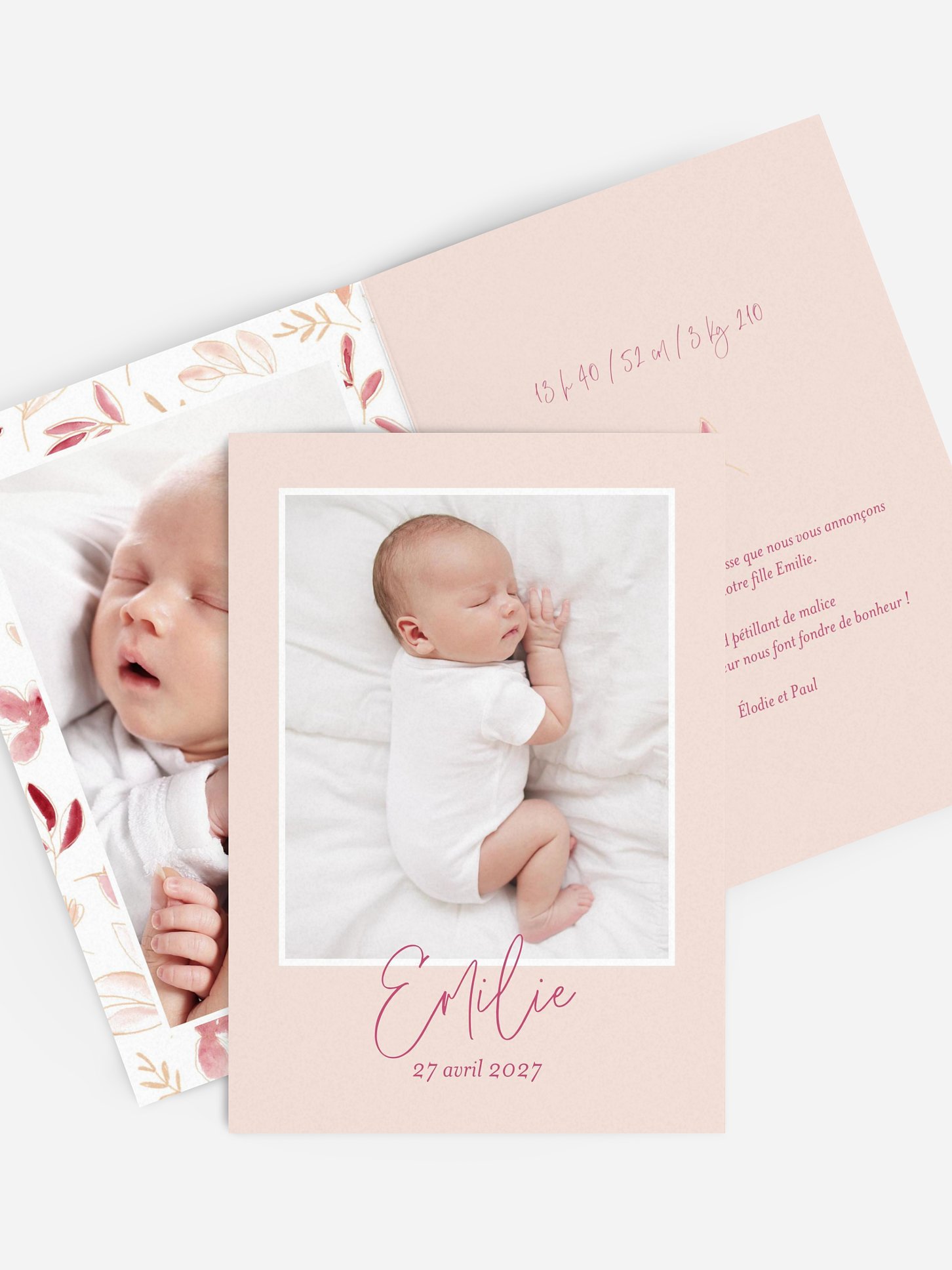 Faire-part naissance Fleurie
