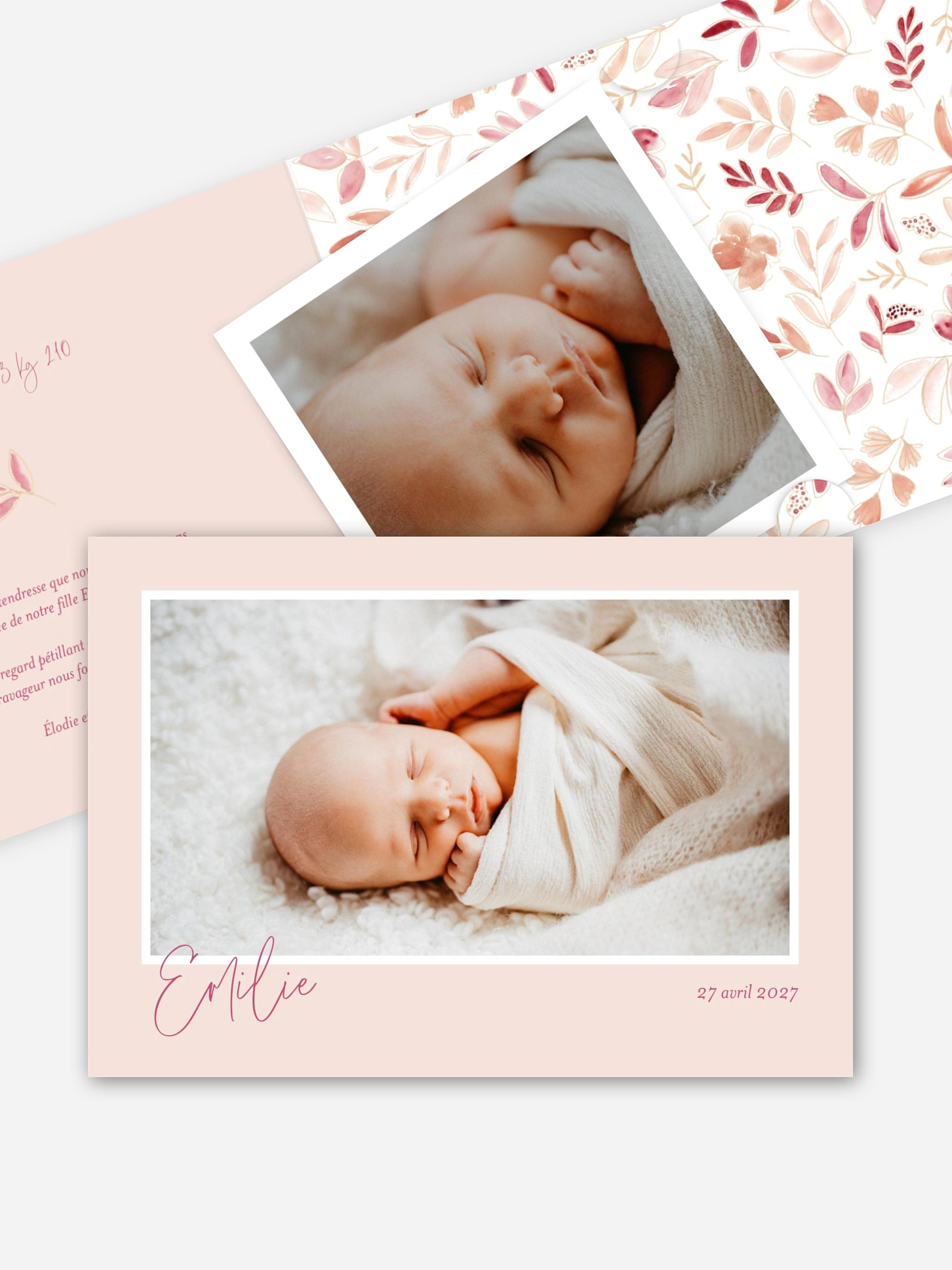 Faire-part naissance Fleurie