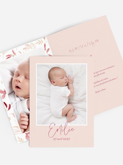 Faire-part naissance Fleurie