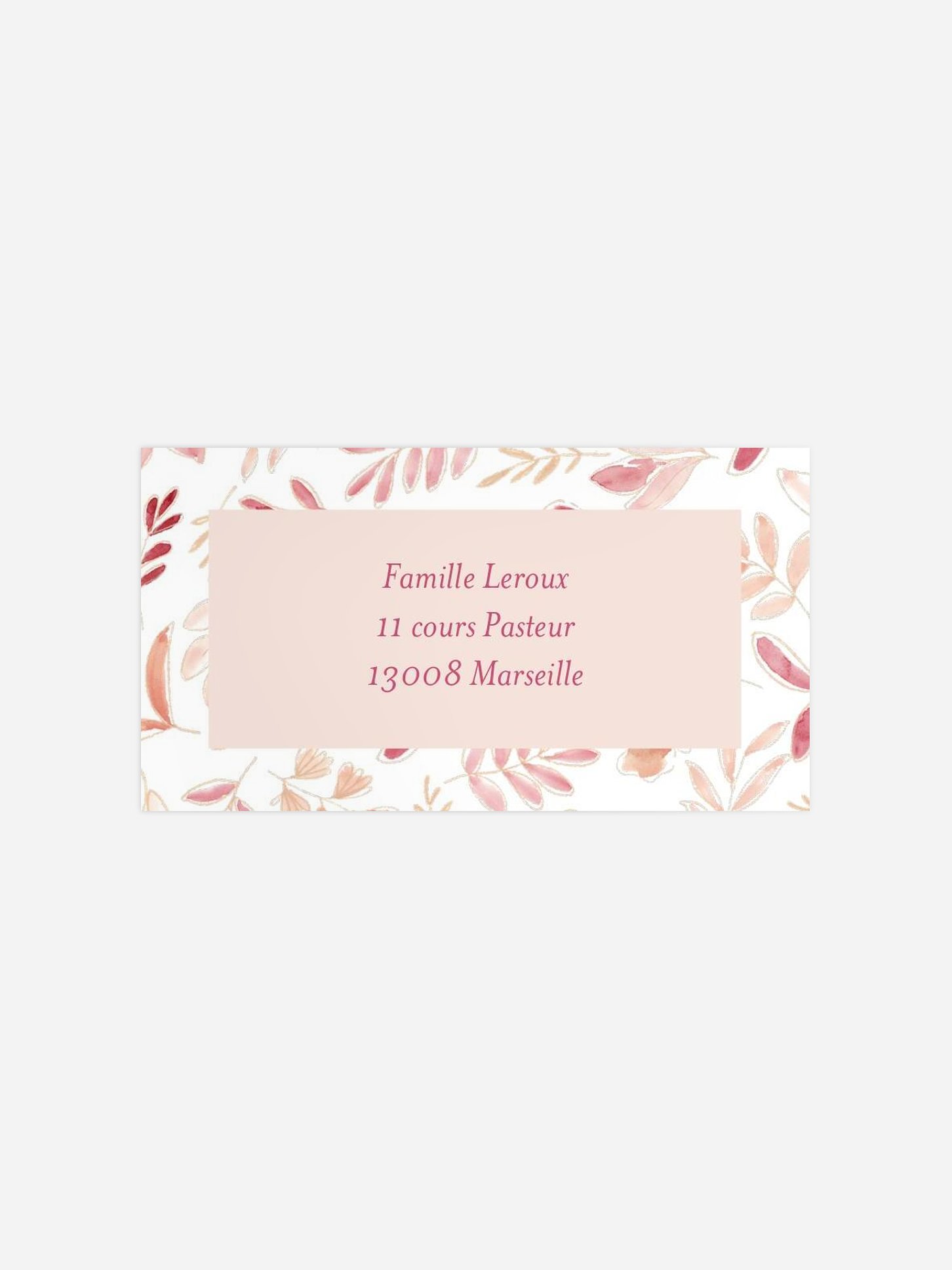 Étiquette destinataire naissance Fleurie
