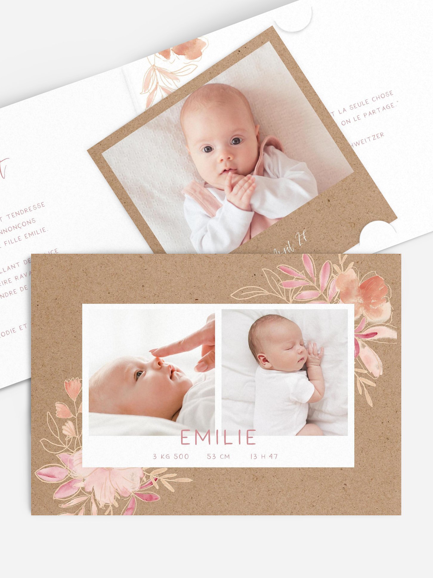Faire-part naissance Enfant de fleur