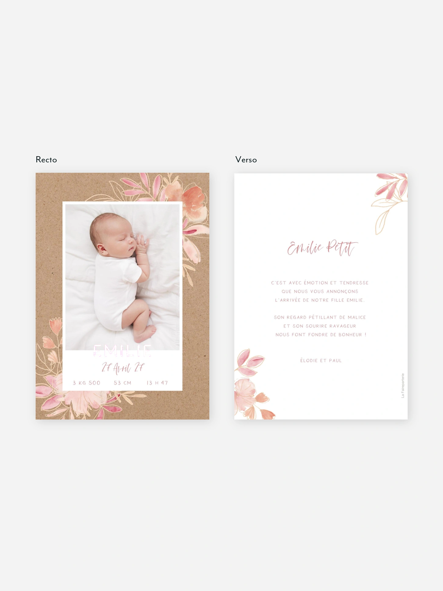Faire-part naissance Enfant de fleur