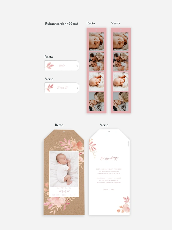 Faire-part naissance Enfant de fleur