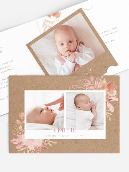 Faire-part naissance Enfant de fleur