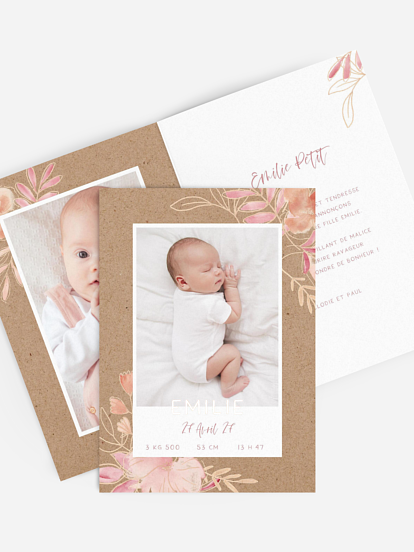 Faire-part naissance Enfant de fleur