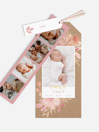 Faire-part naissance Enfant de fleur