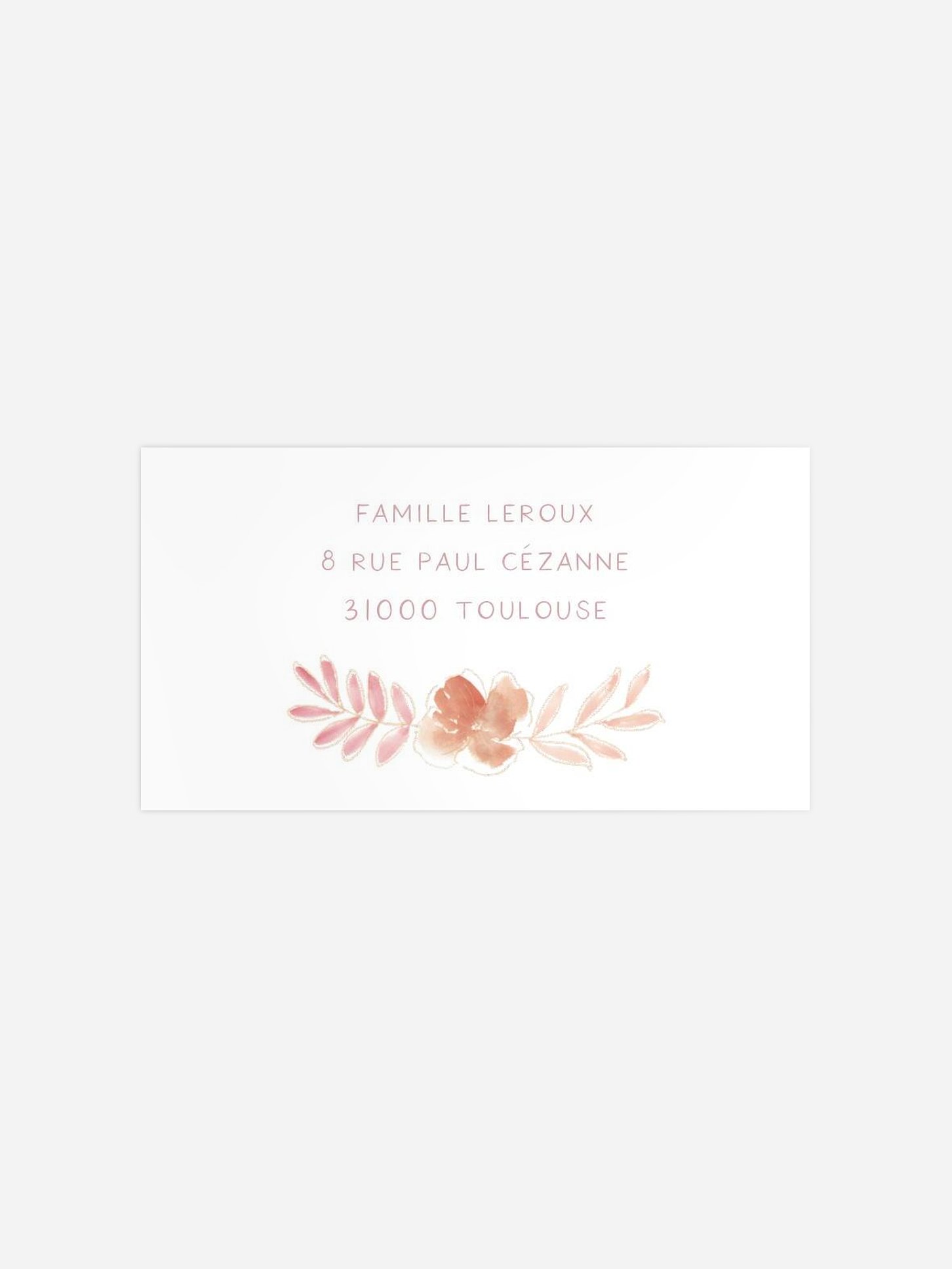 Étiquette destinataire naissance Enfant de fleur