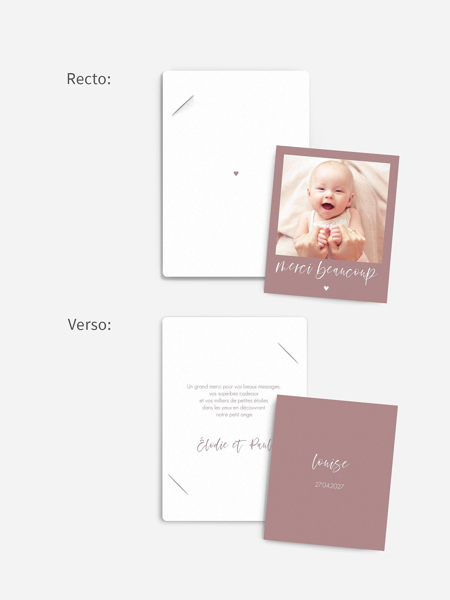 Carte remerciement naissance Lovely Blessing
