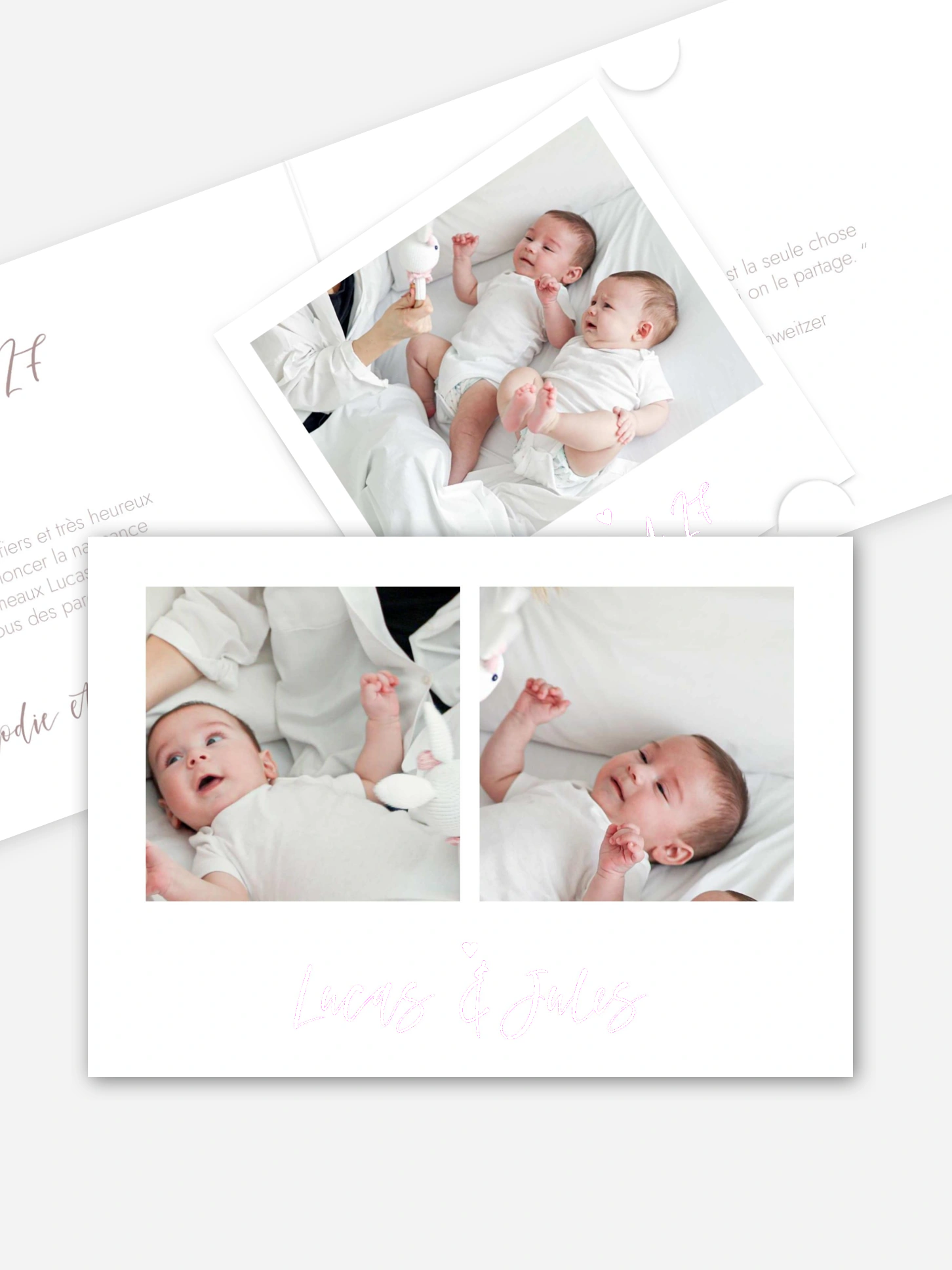 Faire-part naissance jumeaux Lovely Blessing