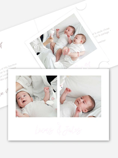 Faire-part naissance jumeaux Lovely Blessing