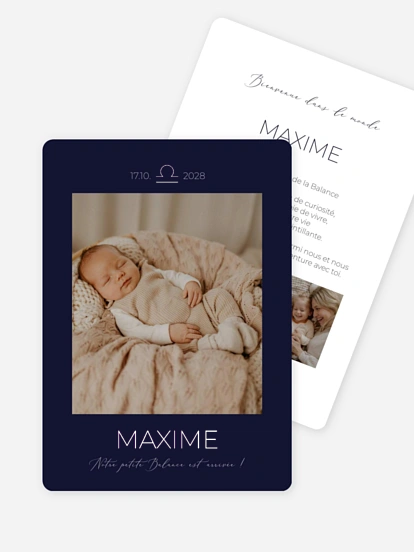 Faire-part naissance Petite Balance en devenir