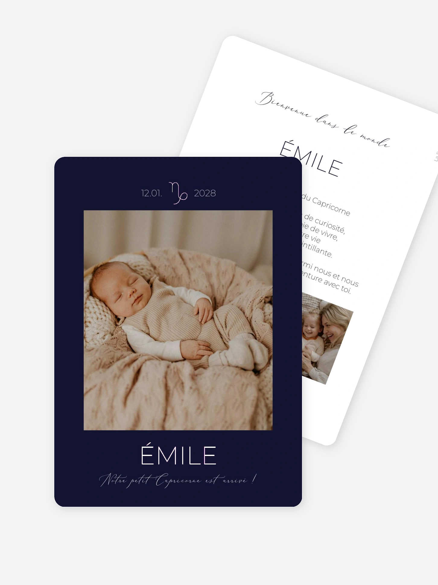 Faire-part naissance Petit Capricorne en devenir