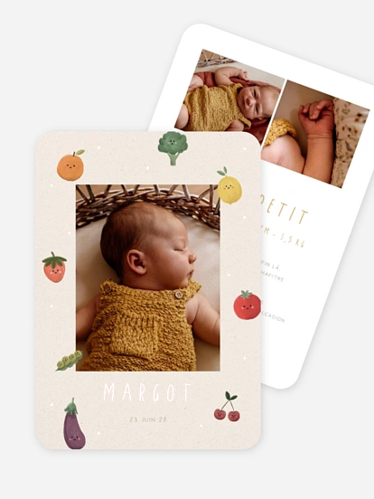 Faire-part naissance Bonheur vitaminé