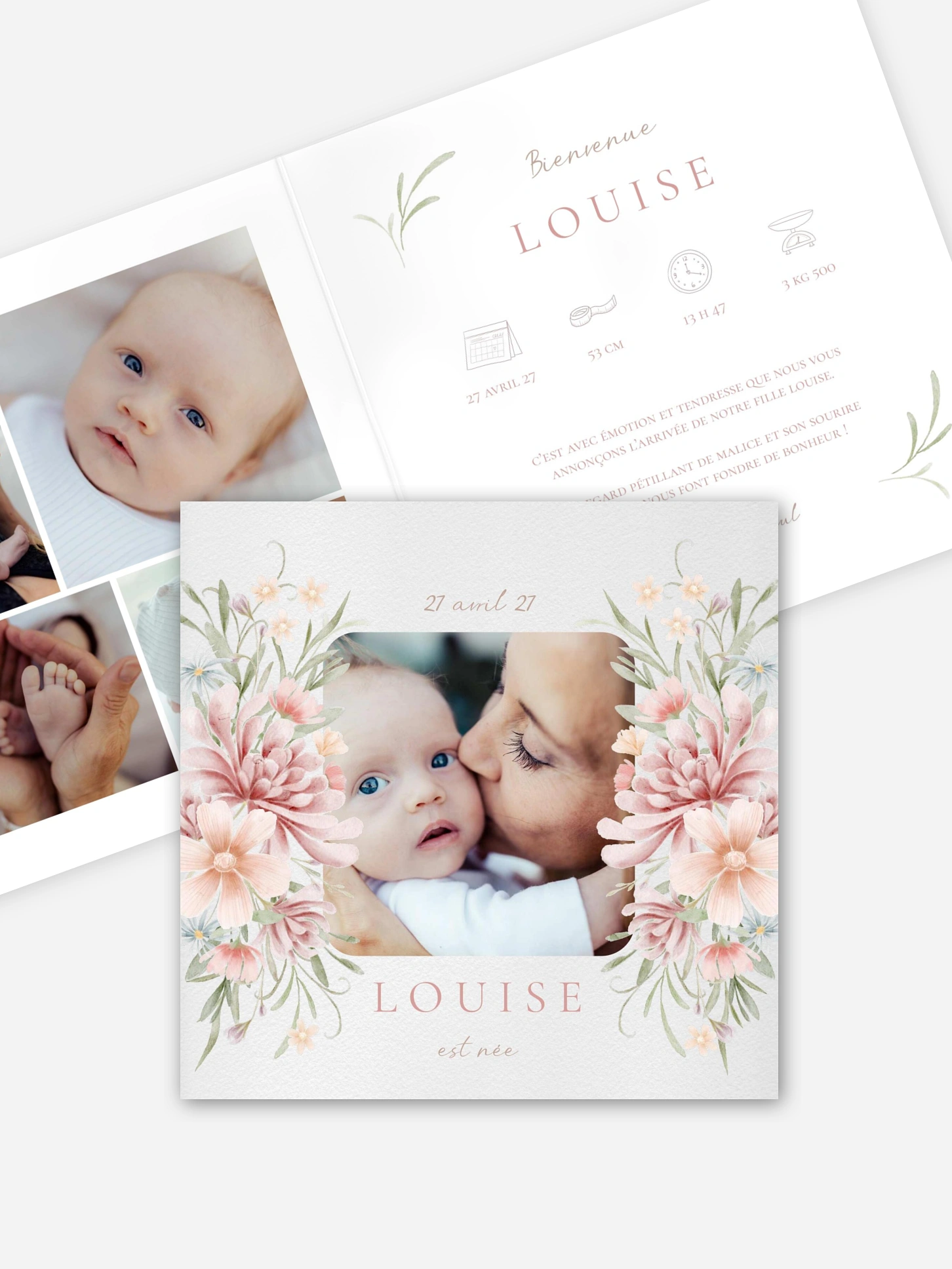Faire-part naissance Enfant de la Rose