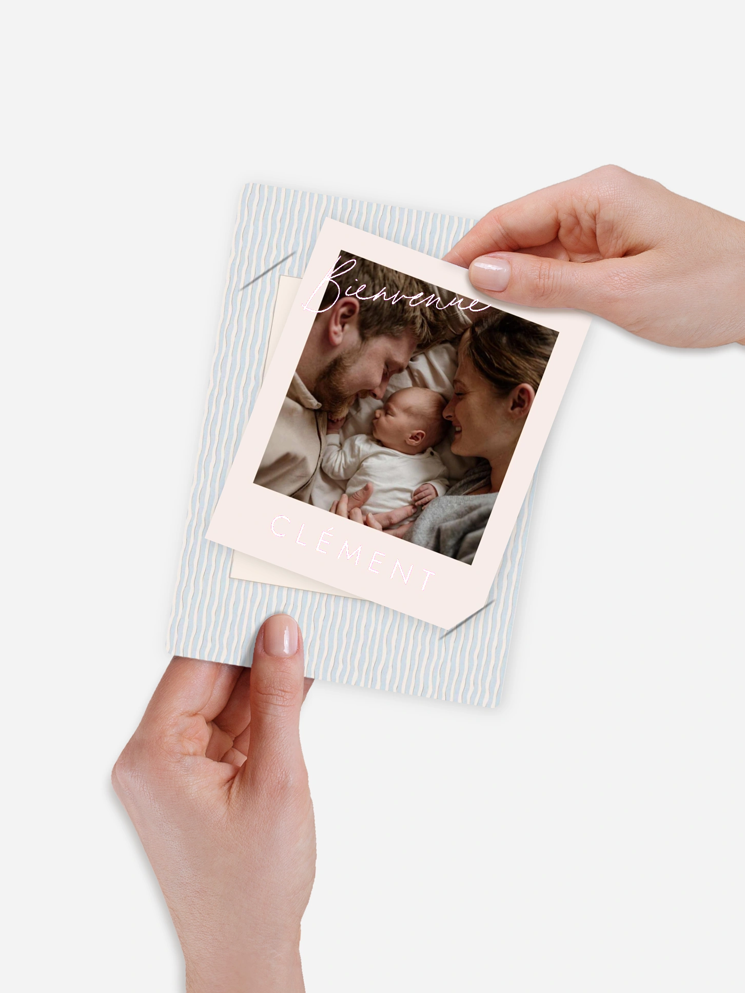 Faire-part naissance Rayures ondulées