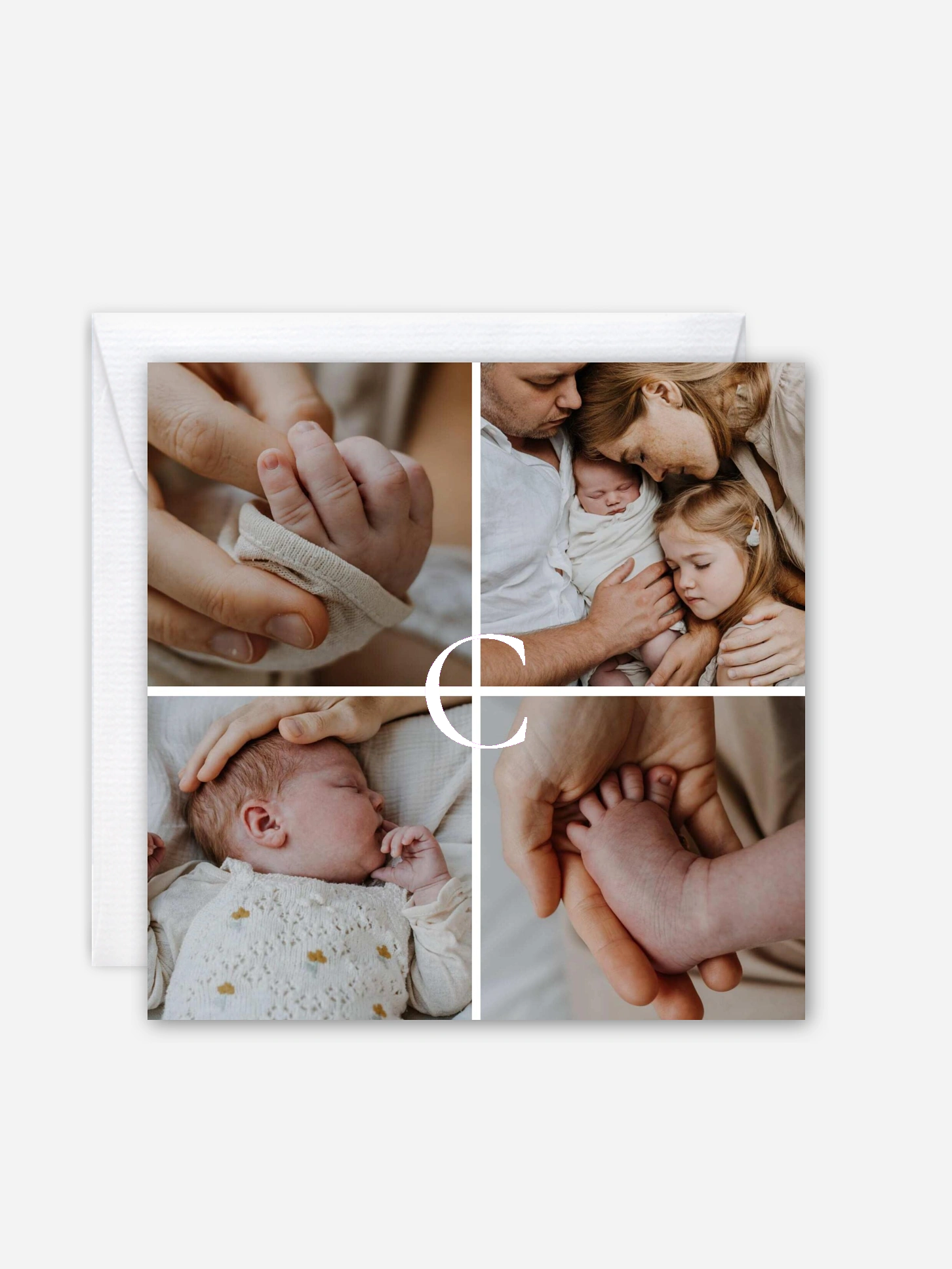 Faire-part naissance Initiale dorée